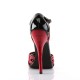 Escarpins Talons Hauts Pleaser DOMINA-412 Noir/Rouge vernis