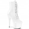 Bottines Plateformes Hautes Pleaser ADORE-1020 Blanc vernis