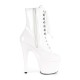 Bottines Plateformes Hautes Pleaser ADORE-1020 Blanc vernis